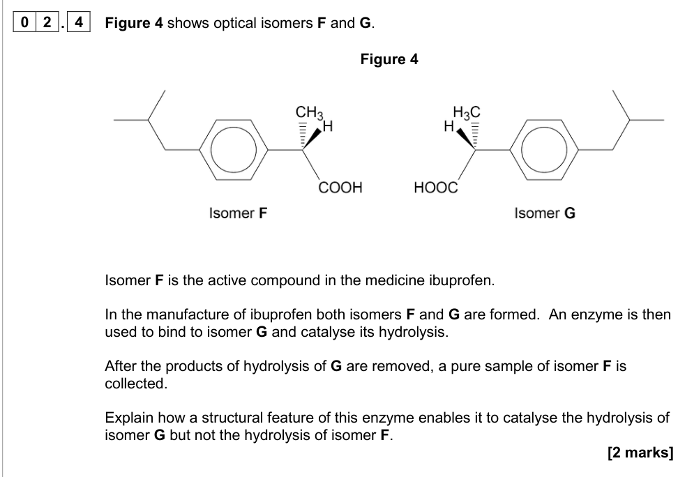 Question from 2020 A-Level Paper 2 Q2.4 (2 marks)