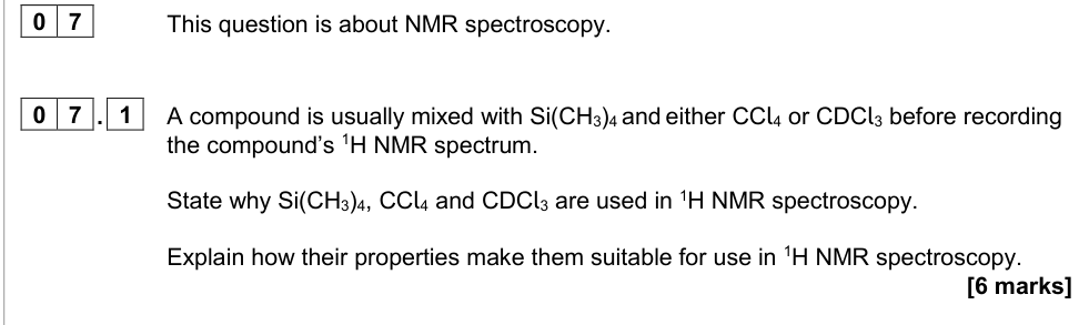 Question from 2020 A-Level Paper 2 Q7.1 (6 marks)