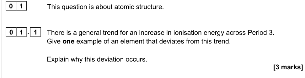 Question from 2020 As Paper 1 Q1.1 (3 marks)