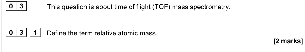 Question from 2020 As Paper 1 Q3.1 (2 marks)