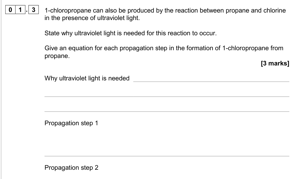 Question from 2020 As Paper 2 Q1.3 (3 marks)