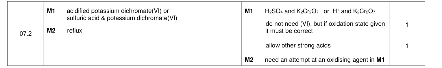 Mark scheme for 2020 As Paper 2 Q7.2 (2 marks)