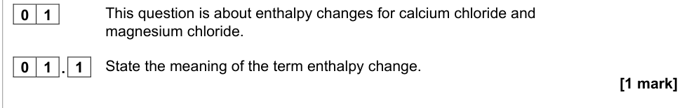 Question from 2021 A-Level Paper 1 Q1.1 (1 marks)