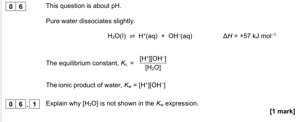 Question from 2021 A-Level Paper 1 Q6.1 (1 marks)