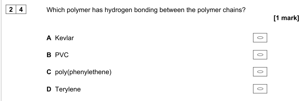 Question from 2021 A-Level Paper 3 Q24 (1 marks)