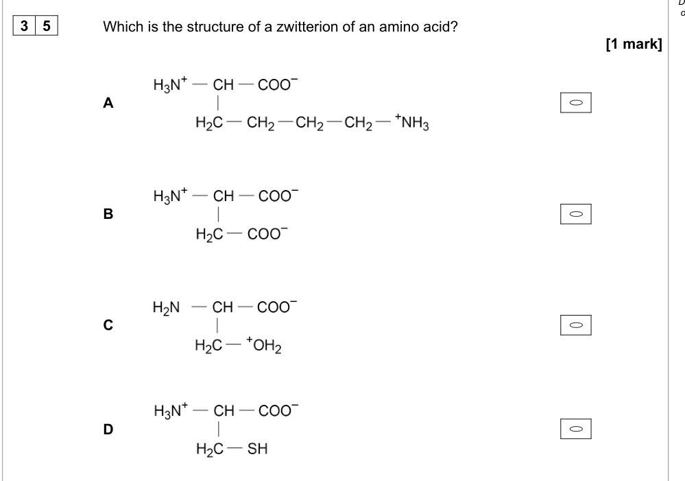 Question from 2021 A-Level Paper 3 Q35 (1 marks)