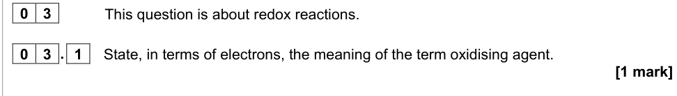 Question from 2021 As Paper 1 Q3.1 (1 marks)