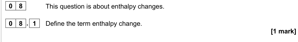 Question from 2021 As Paper 2 Q8.1 (1 marks)