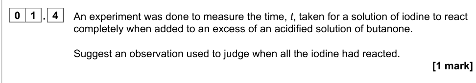 Question from 2022 A-Level Paper 2 Q1.4 (1 marks)