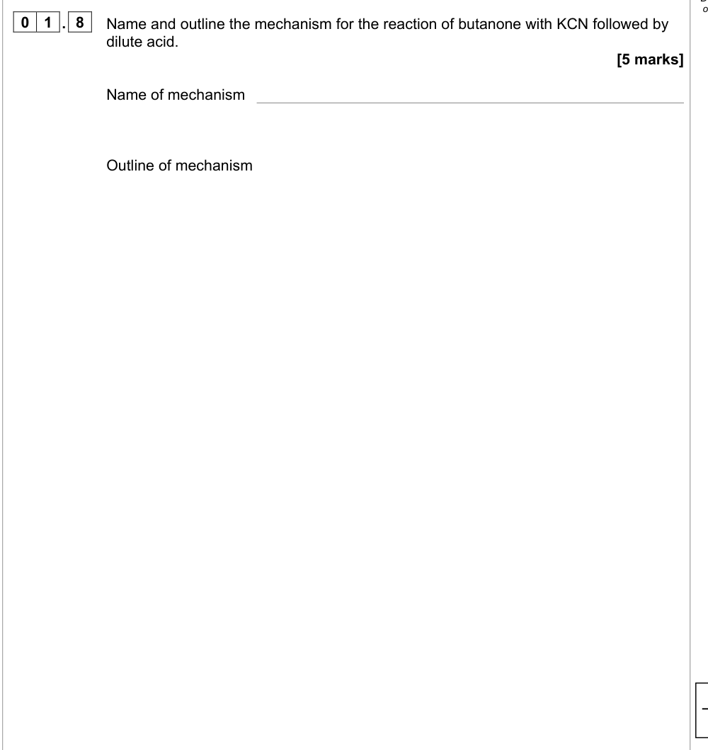 Question from 2022 A-Level Paper 2 Q1.8 (5 marks)