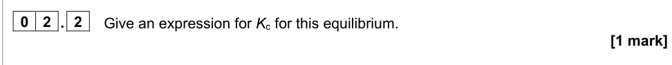 Question from 2022 A-Level Paper 2 Q2.2 (1 marks)