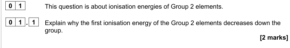 Question from 2022 As Paper 1 Q1.1 (2 marks)
