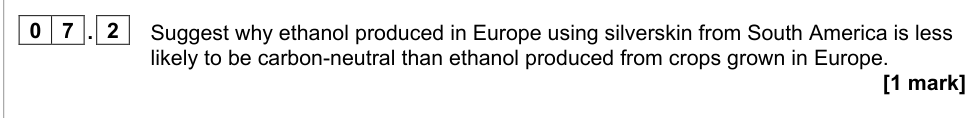 Question from 2022 As Paper 2 Q7.2 (1 marks)