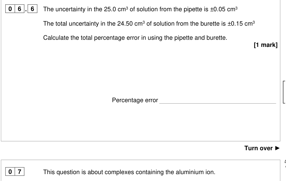 Question from 2023 A-Level Paper 1 Q6.6 (1 marks)