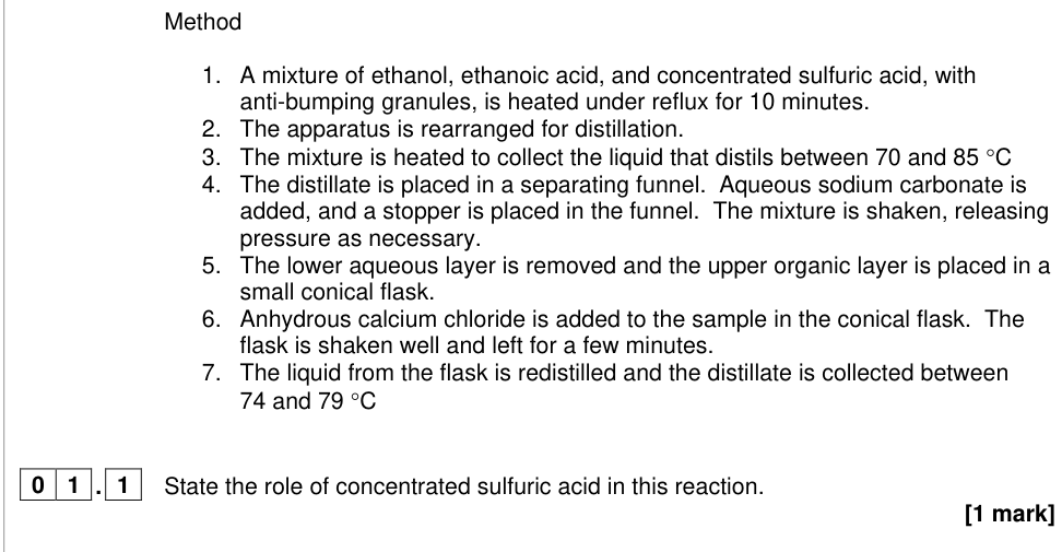 Question from 2023 A-Level Paper 3 Q1.1 (1 marks)