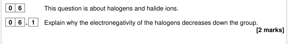 Question from 2023 As Paper 1 Q06.1 (2 marks)