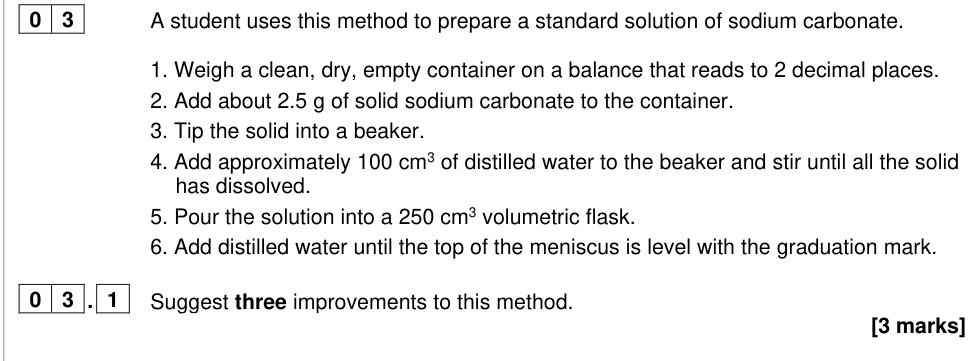 Question from 2023 As Paper 1 Q3.1 (3 marks)