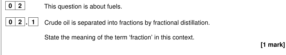 Question from 2023 As Paper 2 Q2.1 (1 marks)