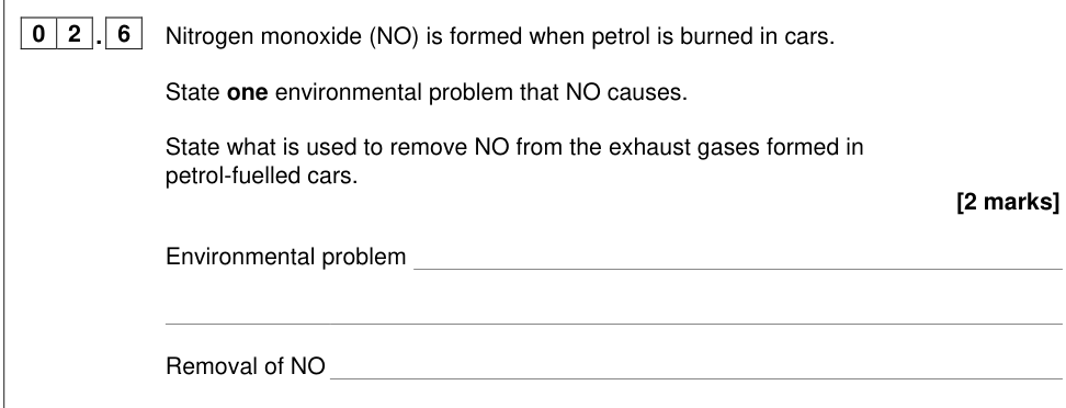 Question from 2023 As Paper 2 Q2.6 (2 marks)