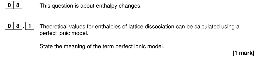 Question from 2024 A-Level Paper 1 Q8.1 (1 marks)