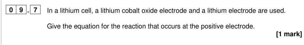 Question from 2024 A-Level Paper 1 Q9.7 (1 marks)