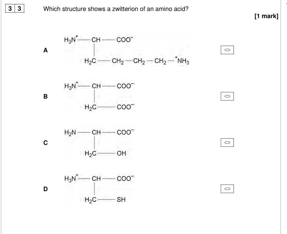 Question from 2024 A-Level Paper 3 Q33 (1 marks)