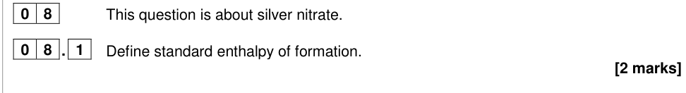 Question from 2024 As Paper 1 Q8.1 (2 marks)