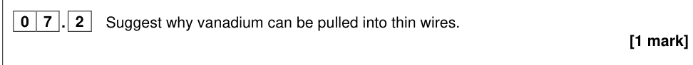 Question from 2025 A-Level Paper 1 Q7.2 (1 marks)