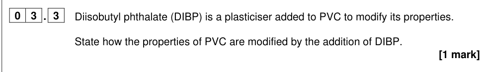 Question from 2025 A-Level Paper 2 Q3.3 (1 marks)