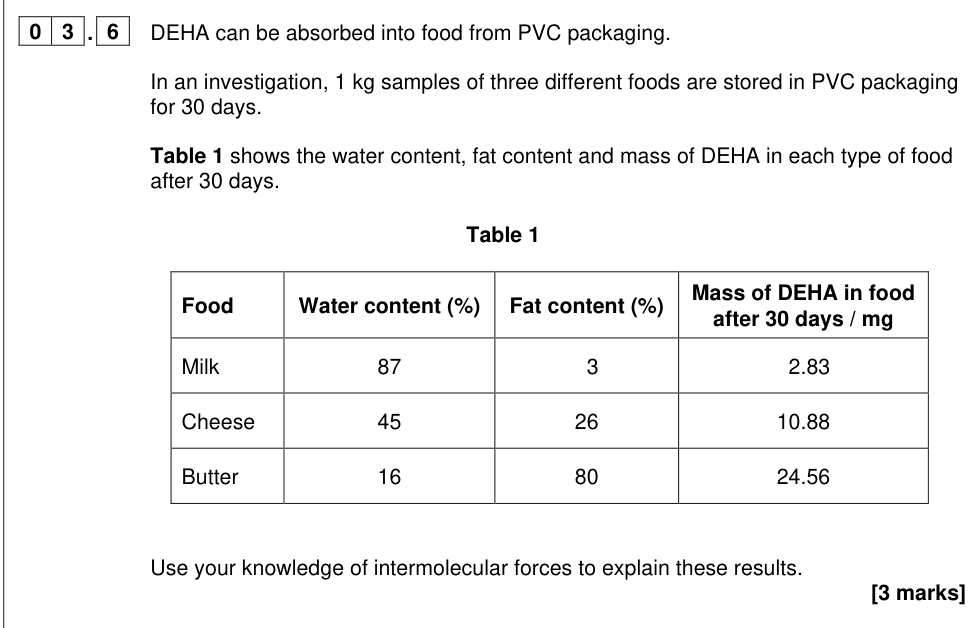 Question from 2025 A-Level Paper 2 Q3.6 (3 marks)