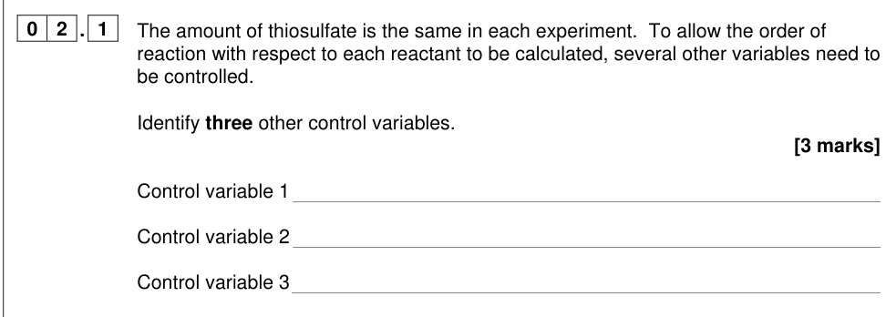 Question from 2025 A-Level Paper 3 Q2.1 (3 marks)