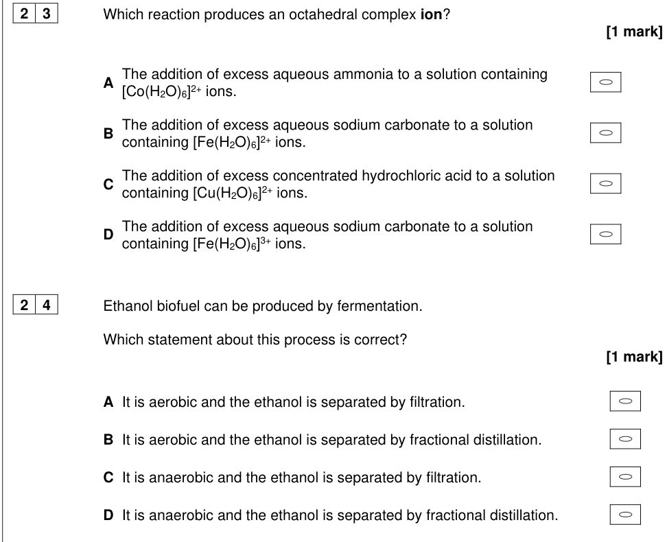 Question from 2025 A-Level Paper 3 Q24 (1 marks)