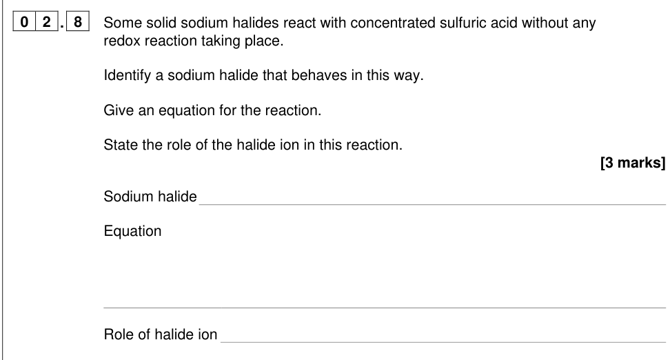 Question from 2025 As Paper 1 Q2.8 (3 marks)