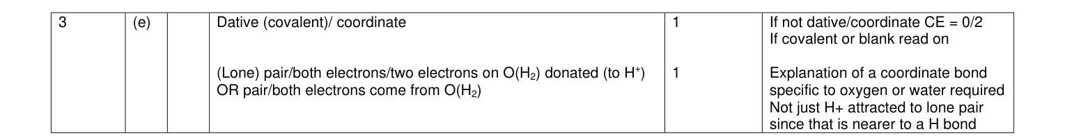 Mark scheme for January 2010 As Unit 1 Q3(e) (2 marks)