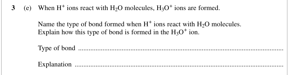 Question from January 2010 As Unit 1 Q3(e) (2 marks)