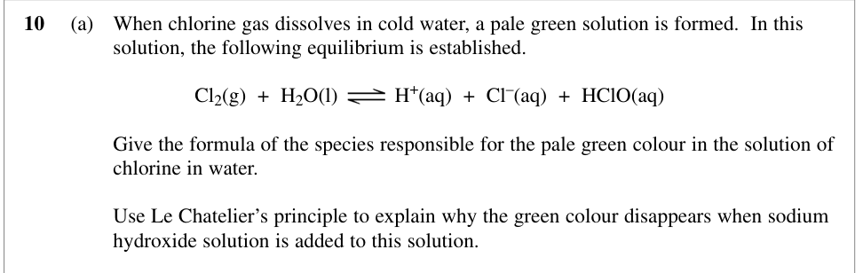 Question from January 2010 As Unit 2 Q10(a) (3 marks)