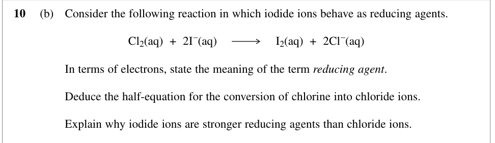 Question from January 2010 As Unit 2 Q10(b) (4 marks)