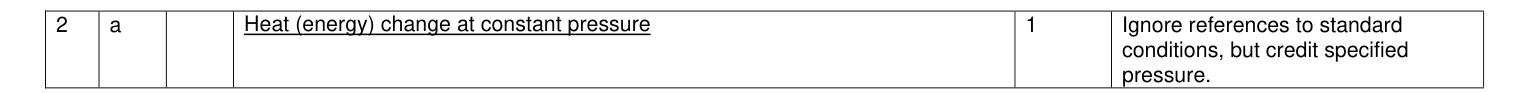 Mark scheme for January 2010 As Unit 2 Q2(a) (1 marks)
