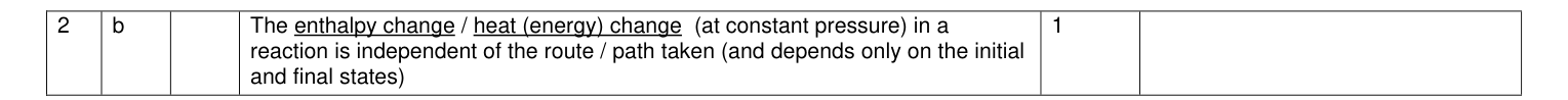 Mark scheme for January 2010 As Unit 2 Q2(b) (1 marks)