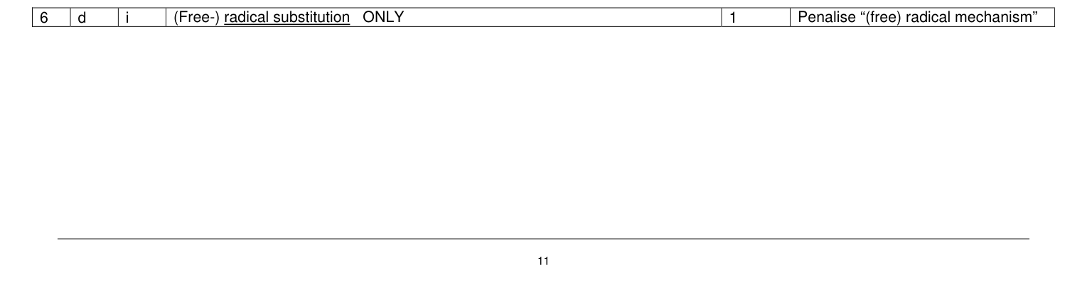 Mark scheme for January 2010 As Unit 2 Q6(d)(i) (1 marks)