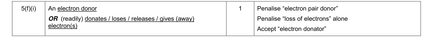 Mark scheme for January 2012 As Unit 2 Q5(f)(i) (1 marks)