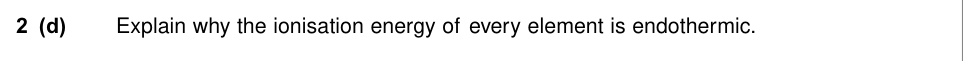 Question from January 2013 As Unit 1 Q2(d) (1 marks)