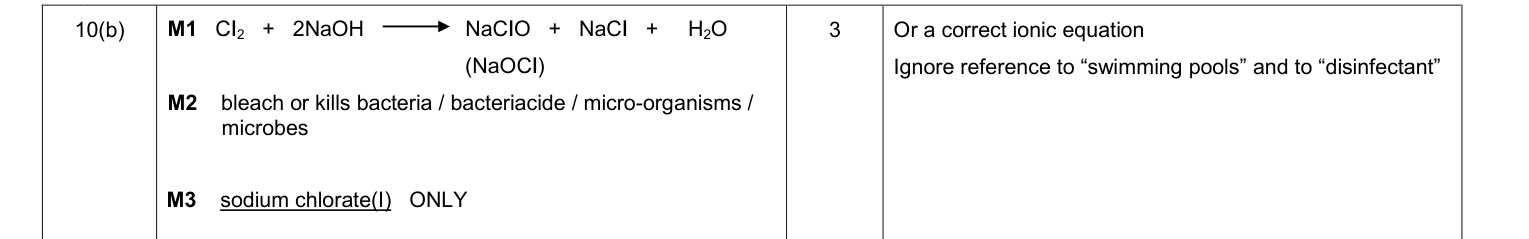 Mark scheme for January 2013 As Unit 2 Q10(b) (3 marks)