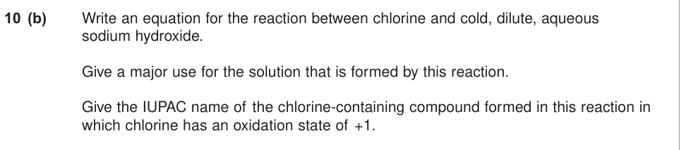 Question from January 2013 As Unit 2 Q10(b) (3 marks)