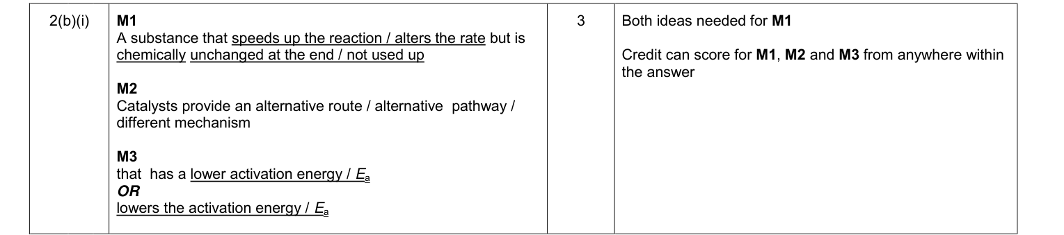 Mark scheme for January 2013 As Unit 2 Q2(b)(i) (3 marks)