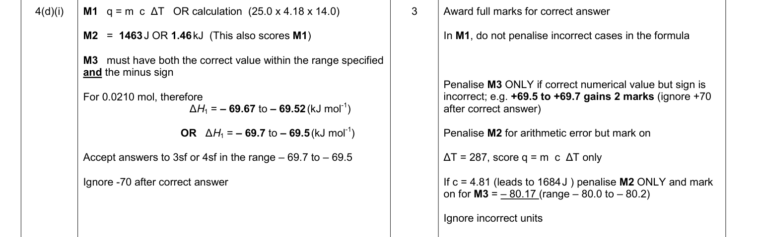 Mark scheme for January 2013 As Unit 2 Q4(d)(i) (3 marks)