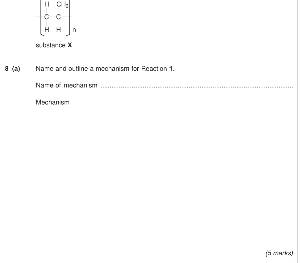 Question from January 2013 As Unit 2 Q8(a) (5 marks)