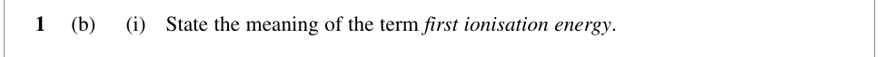 Question from Legacy Unit 1, January 2010 Q1(b)(i) (2 marks)