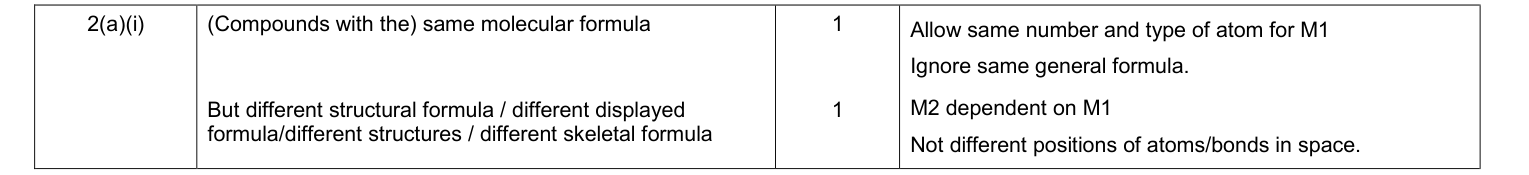 Mark scheme for Legacy Unit 1, June 2013 Q2(a)(i) (2 marks)