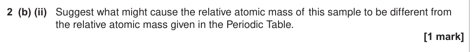 Question from Legacy Unit 1, June 2015 Q2(b)(ii) (1 marks)